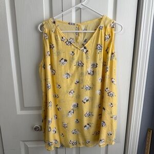 Dip yellow floral v neck tank